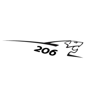 STICKERS LION PEUGEOT 206 110CM