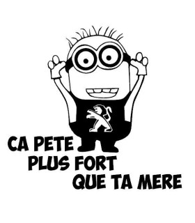 Stickers CA PÈTE PLUS FORT QUE TA MÈRE MINION