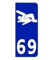 Stickers PLAQUE IMMATRICULATION 69