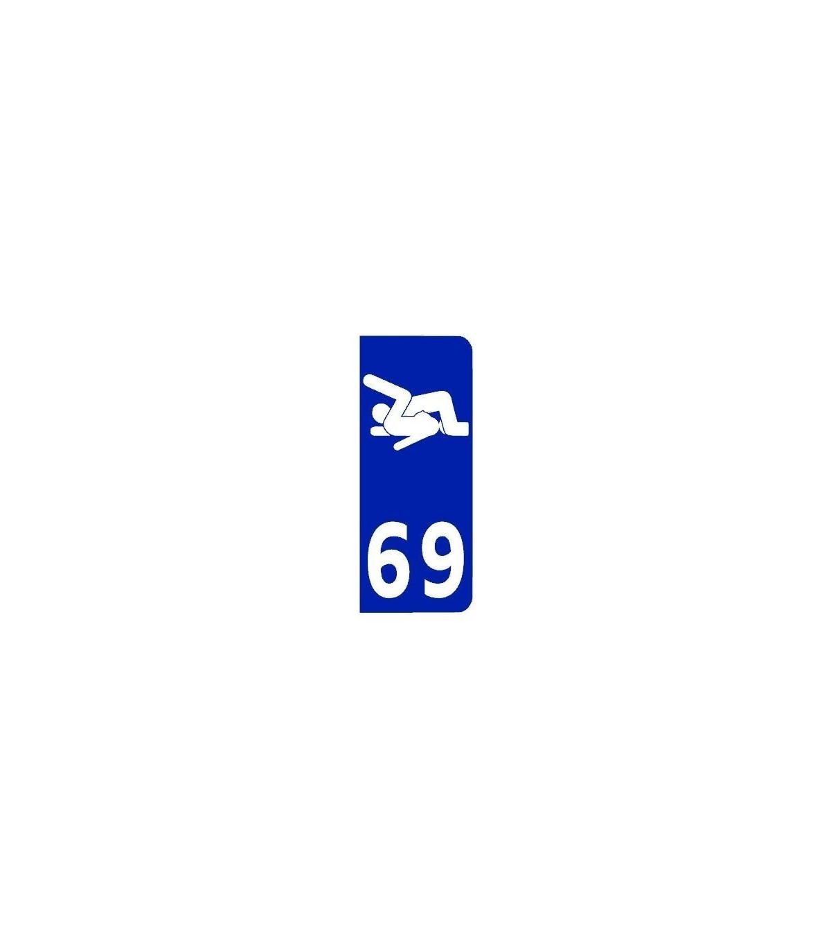 Stickers PLAQUE IMMATRICULATION 69