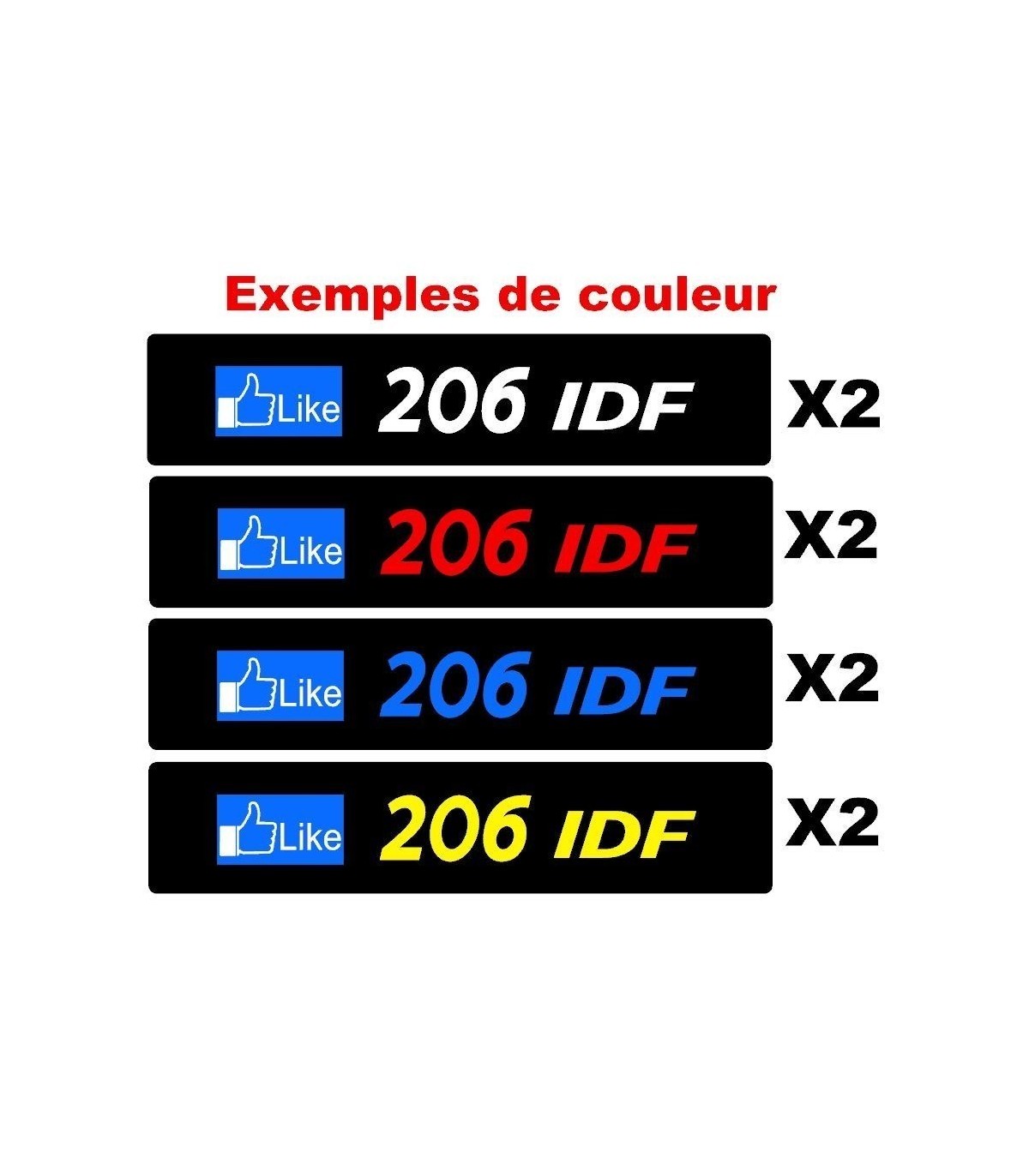 Stickers CACHE PLAQUE PEUGEOT GROUPE 206 IDF