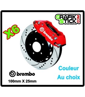 6 Stickers Étriers de Freins BREMBO 10cm