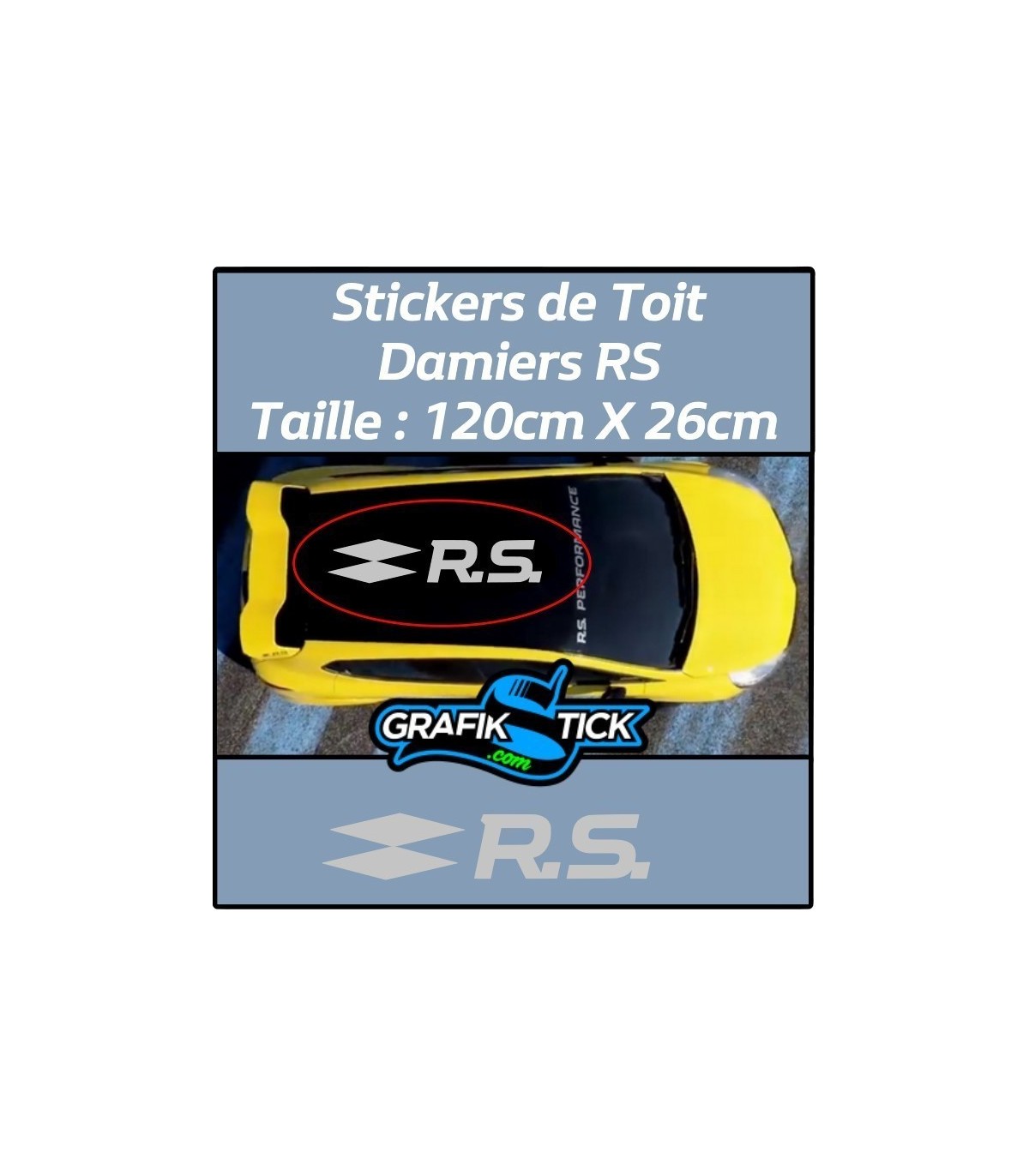 Stickers de toit Renault Sport Rs Performance