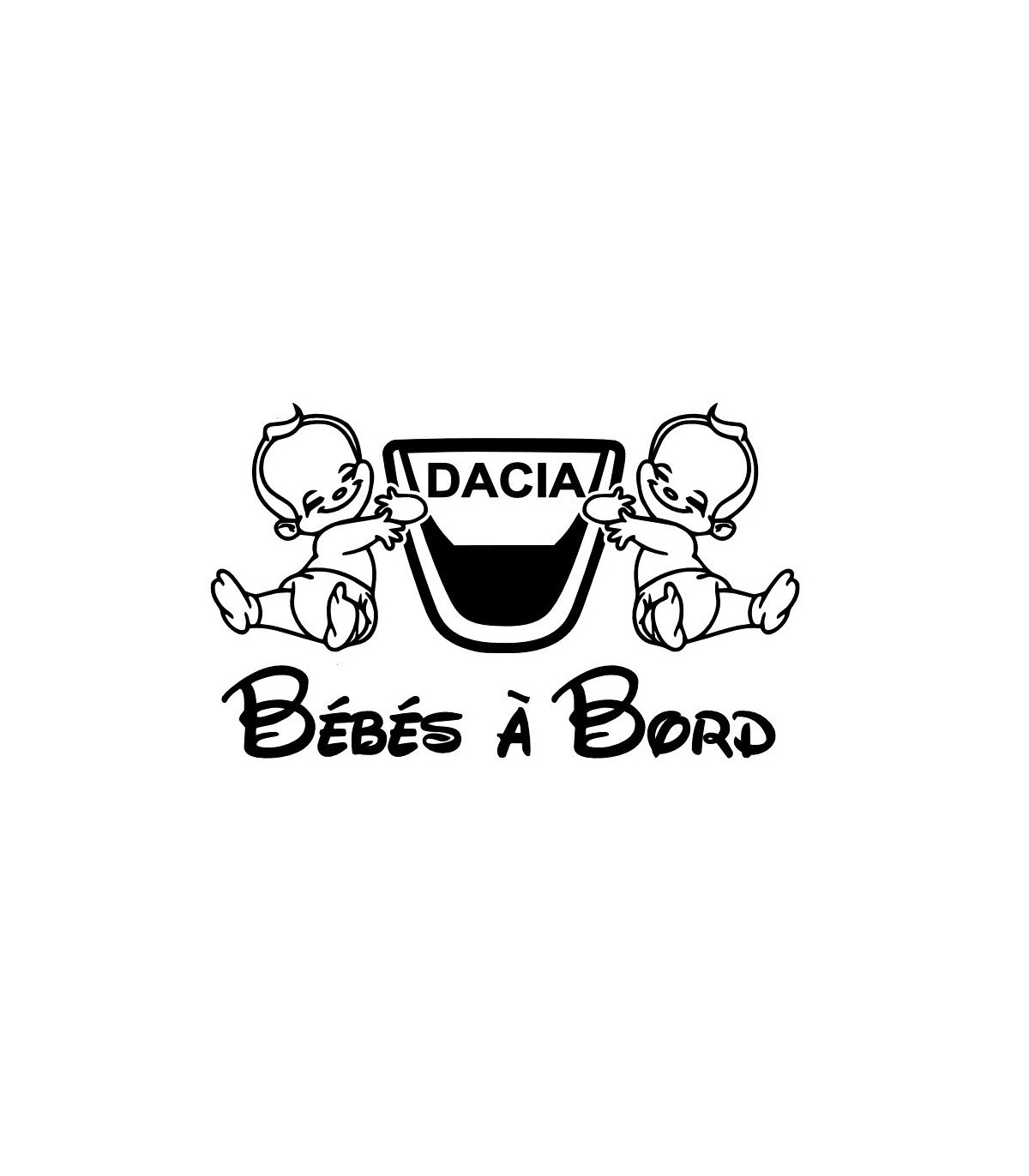 Stickers BÉBÉ A BORD DACIA JUMEAUX