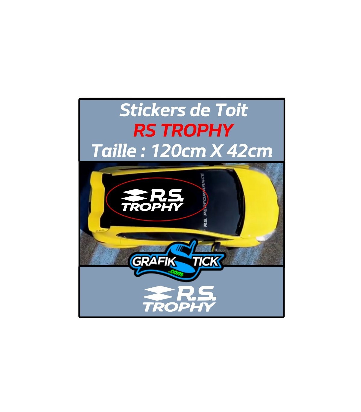 Stickers de toit Renault Sport RS TROPHY