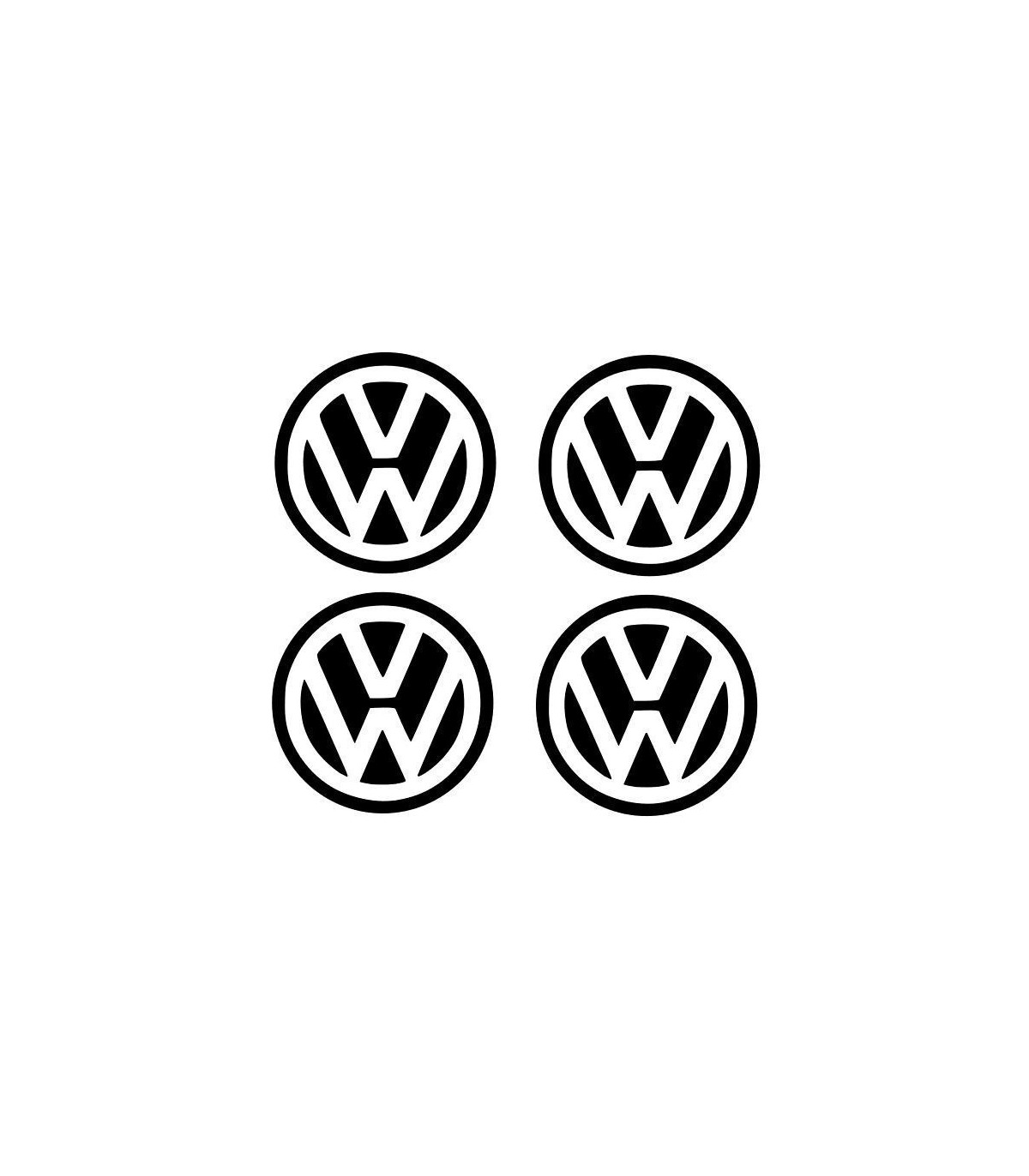Stickers 4X CENTRE DE ROUE VW 55mm