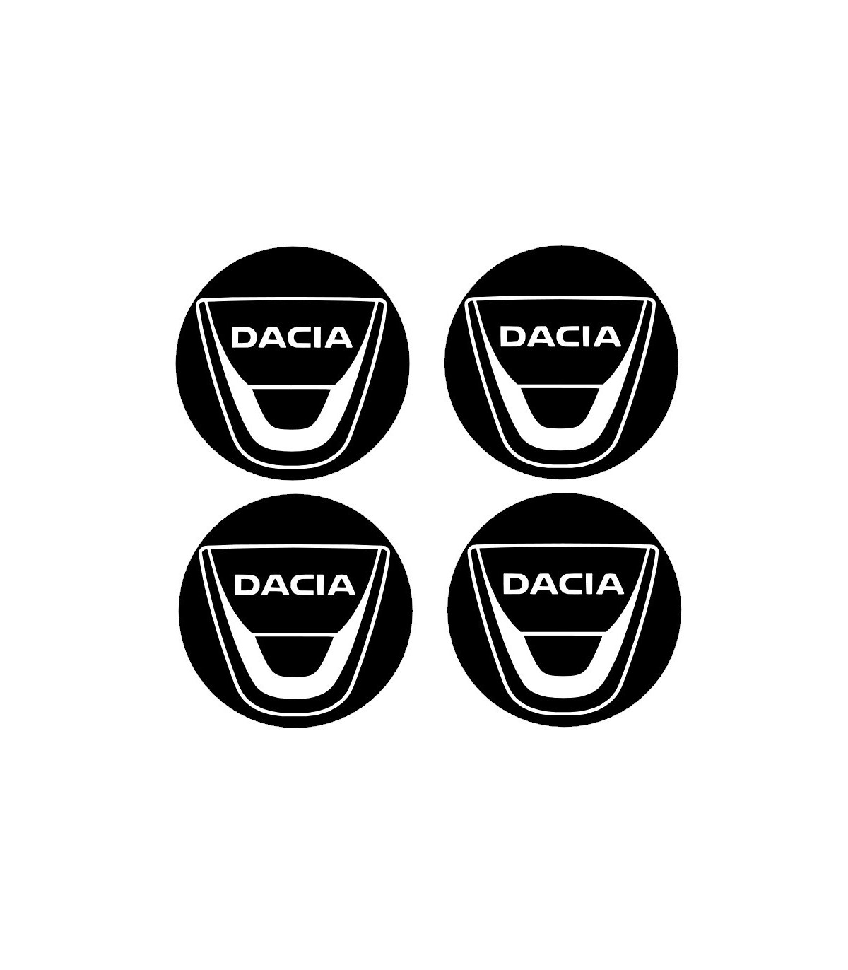 4 Stickers de jante Diam.63mm + Logo Dacia