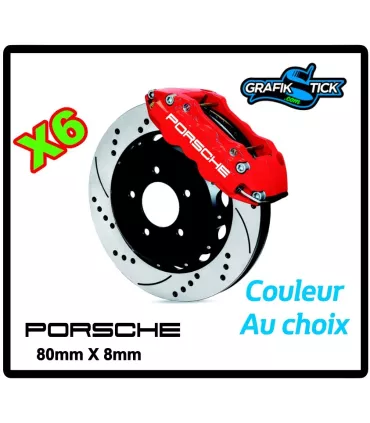 6 Stickers étriers de frein PORSCHE PETIT