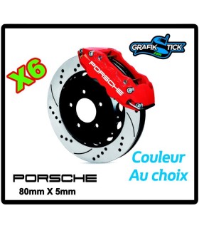 6 Stickers étriers de frein PORSCHE PETIT 2