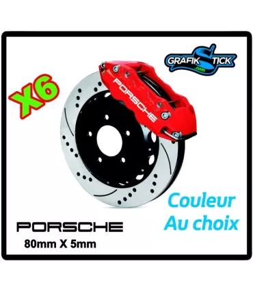 6 Stickers étriers de frein PORSCHE PETIT 2
