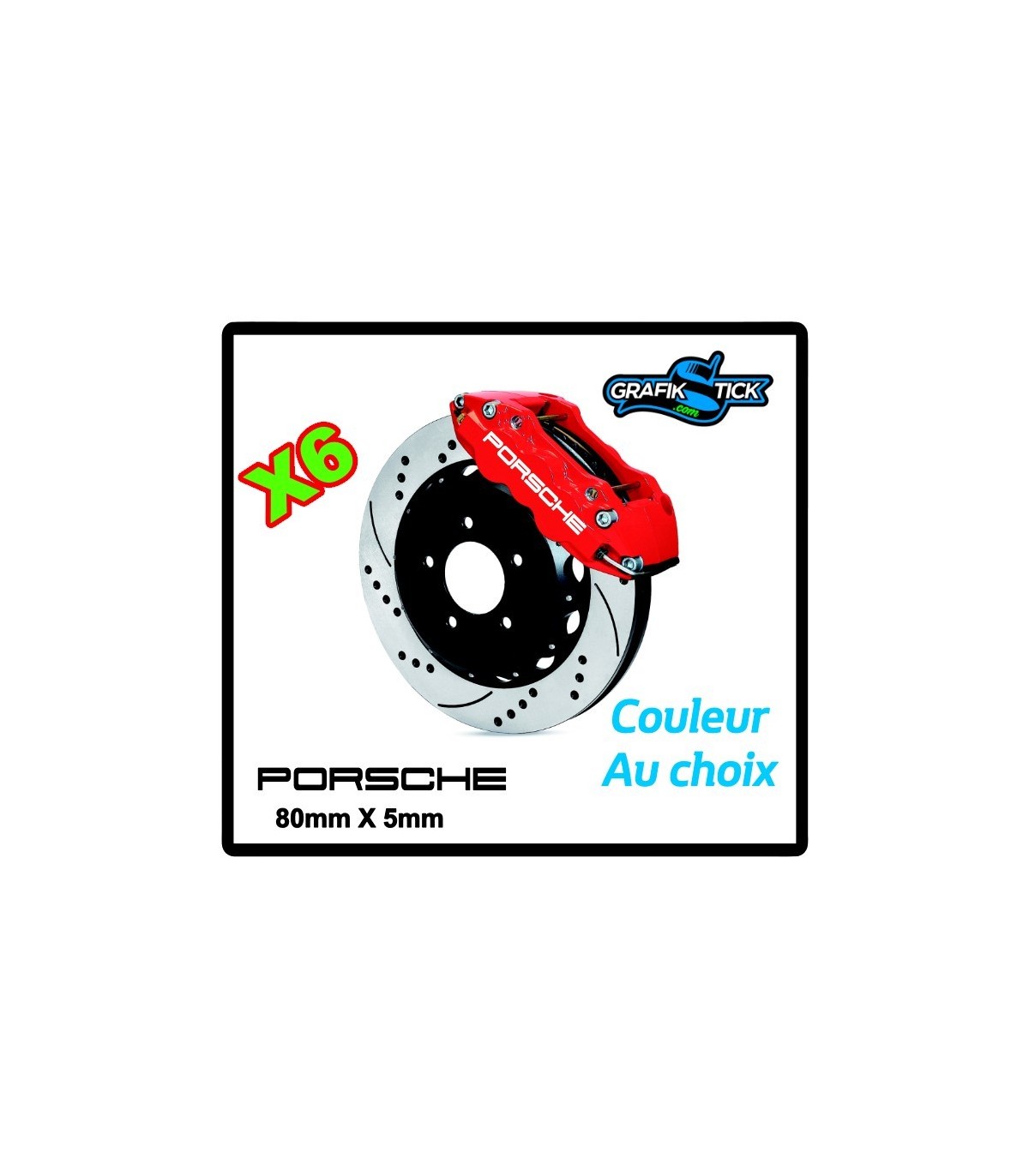 6 Stickers étriers de frein PORSCHE PETIT 2