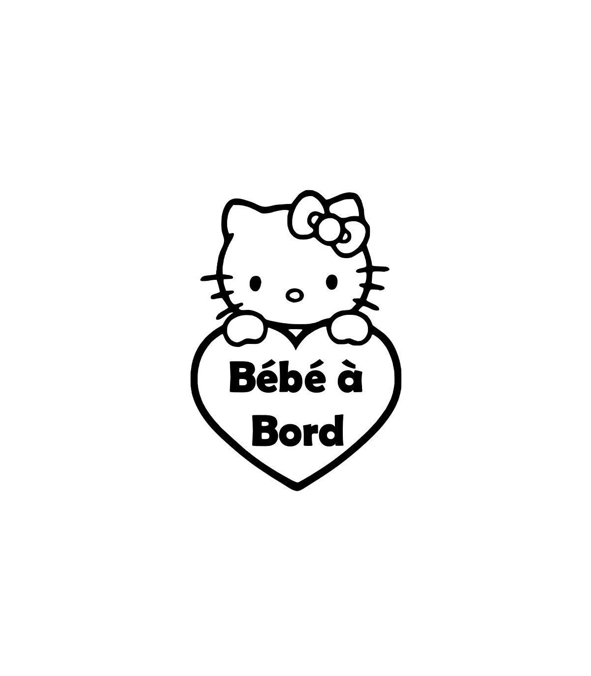 Stickers BÉBÉ A BORD KITTY  COEUR