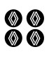 Stickers 4X CENTRE DE ROUE RENAULT Diam. 65mm