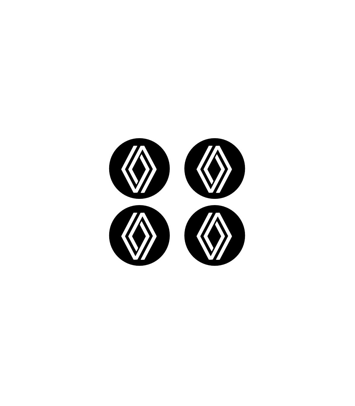 Stickers 4X CENTRE DE ROUE RENAULT Diam. 65mm