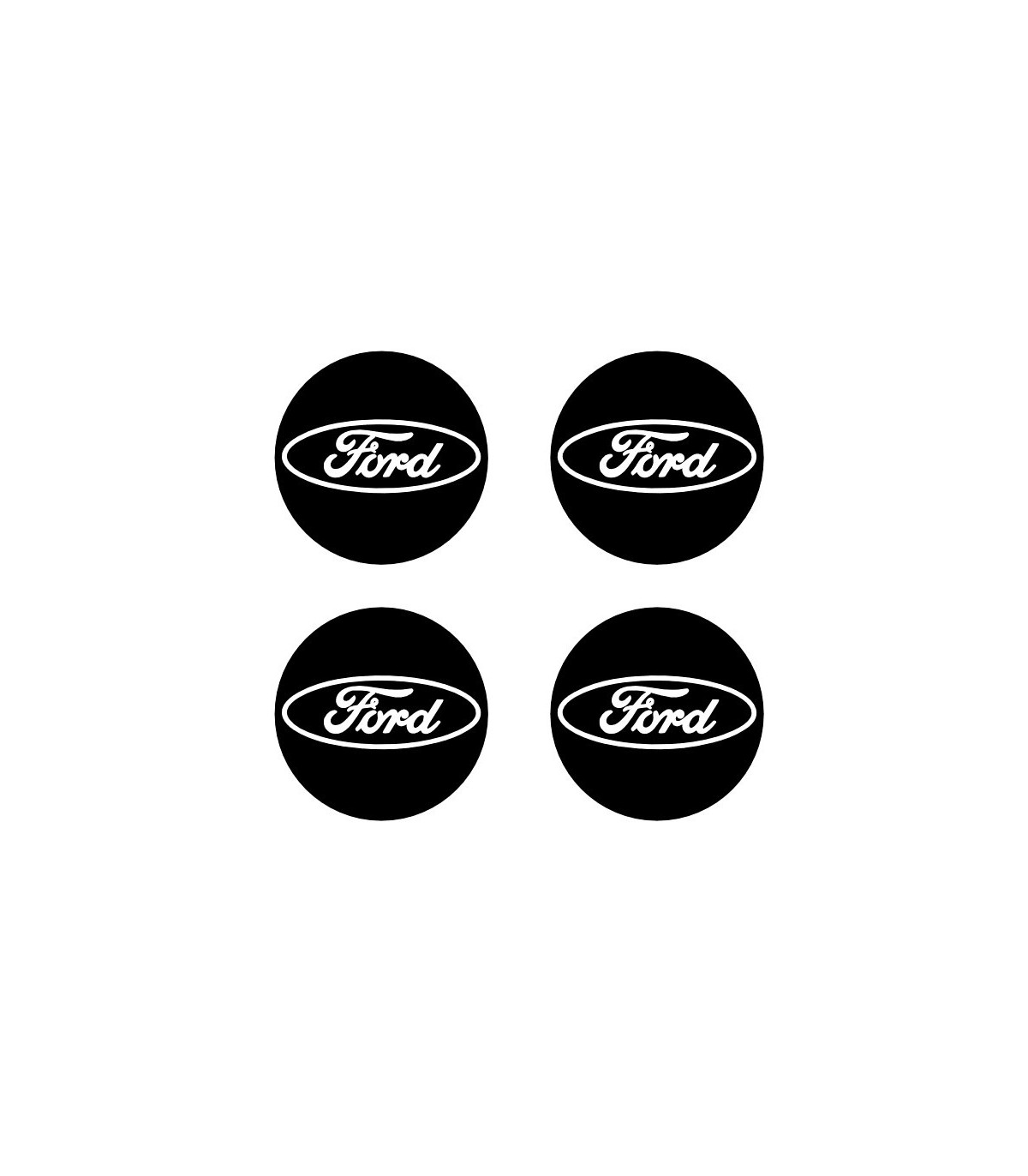 Stickers 4X CENTRE DE ROUE FORD Diam. 54mm