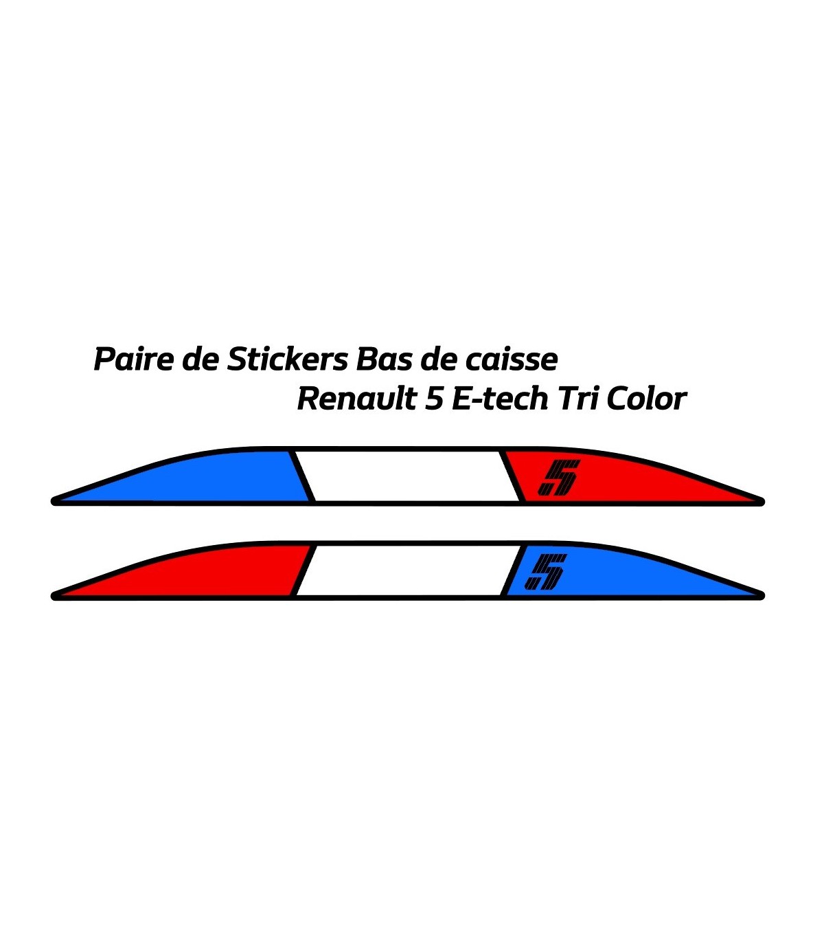 Paire de Stickers Bas de Caisse Renault 5 E-tech