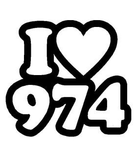 Stickers I LOVE 974 RÉUNION 