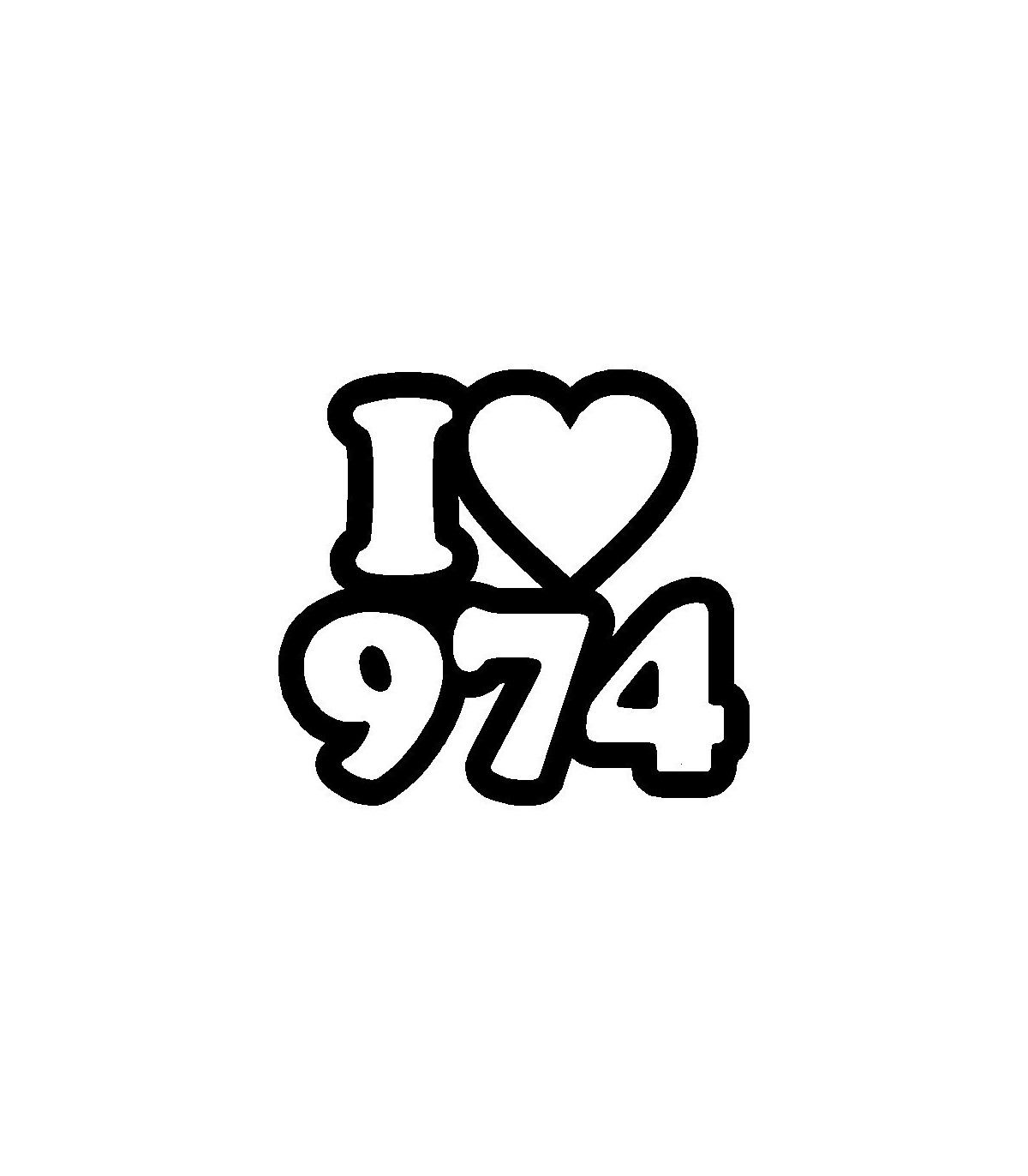 Stickers I LOVE 974 RÉUNION 