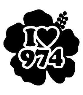 Stickers I LOVE 974 RÉUNION 2